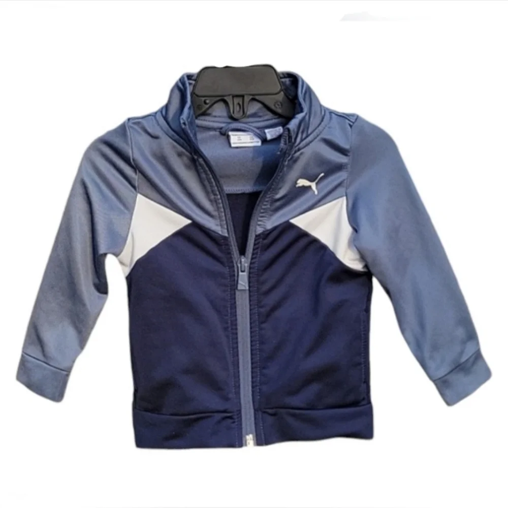 PUMA Infant's Medium Blue Logo Zip-Up Track Jacket